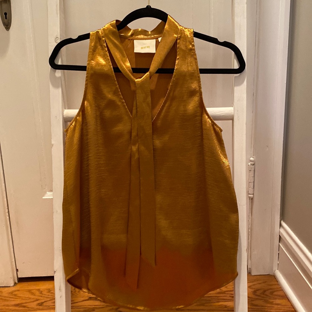 Maeve Gold Top with Tie